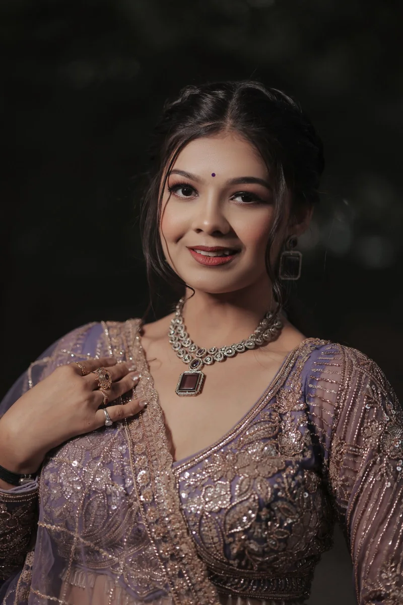 South Asian woman in occasion attire and jewellery